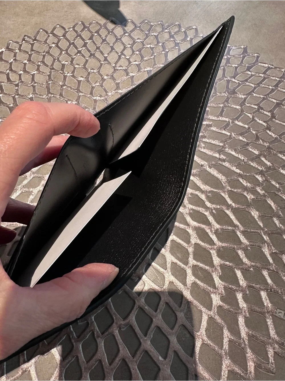Salvatore Ferragamo Black Embossed Leather Bifold Wallet